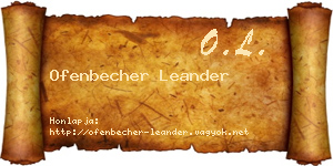 Ofenbecher Leander névjegykártya